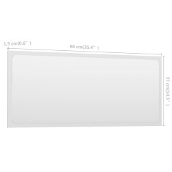 Miroir de salle de bain Blanc 90x1,5x37 cm Aggloméré 
