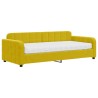Lit de jour avec matelas jaune 90x200 cm velours 