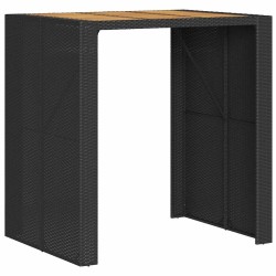 Ensemble de bar de jardin 3 pcs sans coussins noir poly rotin 