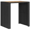 Ensemble de bar de jardin 3 pcs sans coussins noir poly rotin 