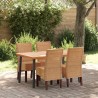 Chaises à manger lot de 4 marron rotin naturel 