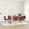 Chaises à manger lot de 6 rouge bordeaux tissu 
