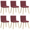 Chaises à manger lot de 6 rouge bordeaux tissu 