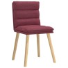 Chaises à manger lot de 6 rouge bordeaux tissu 