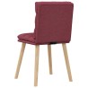 Chaises à manger lot de 6 rouge bordeaux tissu 