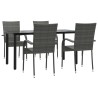 Ensemble à manger de jardin 5 pcs Gris Résine tressée 