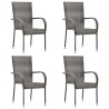 Ensemble à manger de jardin 5 pcs Gris Résine tressée 