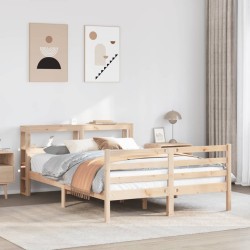 Cadre de lit avec tête de lit sans matelas blanc 160x200 cm 