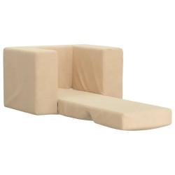 Canapé-lit pour enfants Crème Peluche douce 