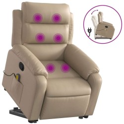 Fauteuil inclinable de massage Cappuccino Similicuir 