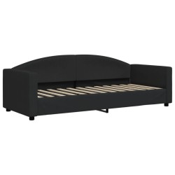 Lit de jour avec gigogne et tiroirs sans matelas noir 80x200 cm 