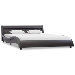 Cadre de lit avec LED Gris Similicuir 160 x 200 cm    