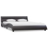 Cadre de lit avec LED Gris Similicuir 160 x 200 cm    