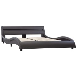 Cadre de lit avec LED Gris Similicuir 160 x 200 cm    