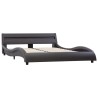 Cadre de lit avec LED Gris Similicuir 160 x 200 cm    