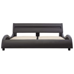 Cadre de lit avec LED Gris Similicuir 160 x 200 cm    