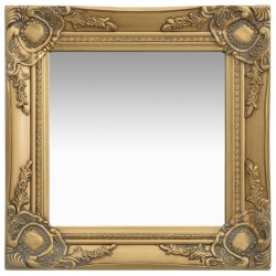 Miroir mural style baroque 40x40 cm Doré 