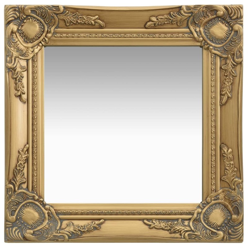 Miroir mural style baroque 40x40 cm Doré Miroir mural style baroque 40x40 cm Doré