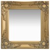 Miroir mural style baroque 40x40 cm Doré 