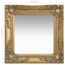 Miroir mural style baroque 40x40 cm Doré 