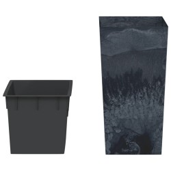 Jardinière et intérieur amovible anthracite PP aspect béton 