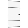 Porte d'intérieur Noir 102x201,5 cm Trempé verre aluminium fin 