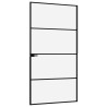 Porte d'intérieur Noir 102x201,5 cm Trempé verre aluminium fin 