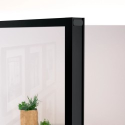 Porte d'intérieur Noir 102x201,5 cm Trempé verre aluminium fin 