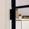 Porte d'intérieur Noir 102x201,5 cm Trempé verre aluminium fin 