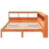 Lit bibliothèque sans matelas cire marron 150x200 cm pin massif 