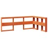 Lit bibliothèque sans matelas cire marron 150x200 cm pin massif 