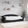 Lit de jour avec matelas noir 90x200 cm tissu 