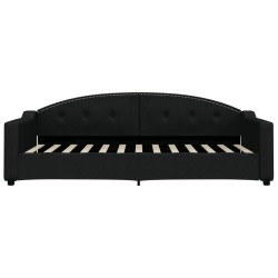 Lit de jour avec matelas noir 90x200 cm tissu 