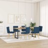 Chaises à manger lot de 6 bleu tissu 