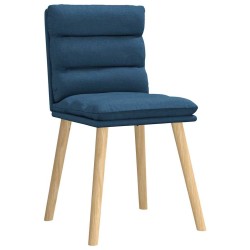 Chaises à manger lot de 6 bleu tissu 
