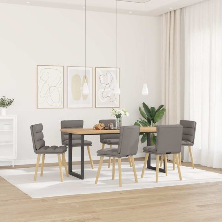 Chaises à manger lot de 6 taupe tissu 