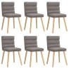 Chaises à manger lot de 6 taupe tissu 