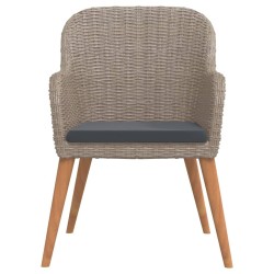 Ensemble à manger de jardin avec coussins 3 pcs marron 