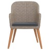 Ensemble à manger de jardin avec coussins 3 pcs marron 