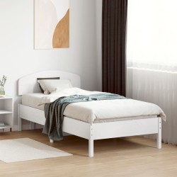 Tête de lit blanc 75 cm bois massif de pin 