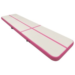 Tapis gonflable de gymnastique avec pompe 700x100x20cm PVC Rose 