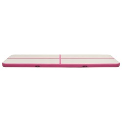 Tapis gonflable de gymnastique avec pompe 700x100x20cm PVC Rose 