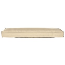 Coussin Pallet pour banc Beige 120x40x8 cm Tissu Oxford 