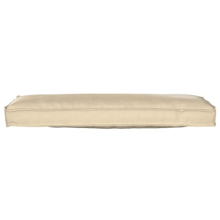 Coussin Pallet pour banc Beige 120x40x8 cm Tissu Oxford 