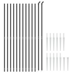 Clôture en treillis métallique et ancrage anthracite 2,2x25 m 