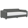 Lit de jour avec matelas gris foncé 90x190 cm tissu 