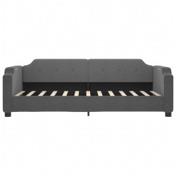 Lit de jour avec matelas gris foncé 90x190 cm tissu 
