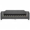 Lit de jour avec matelas gris foncé 90x190 cm tissu 