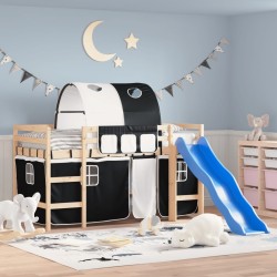 Lit mezzanine enfants avec tunnel sans matelas 80x200 cm 