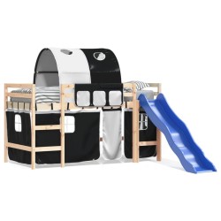 Lit mezzanine enfants avec tunnel sans matelas 80x200 cm 